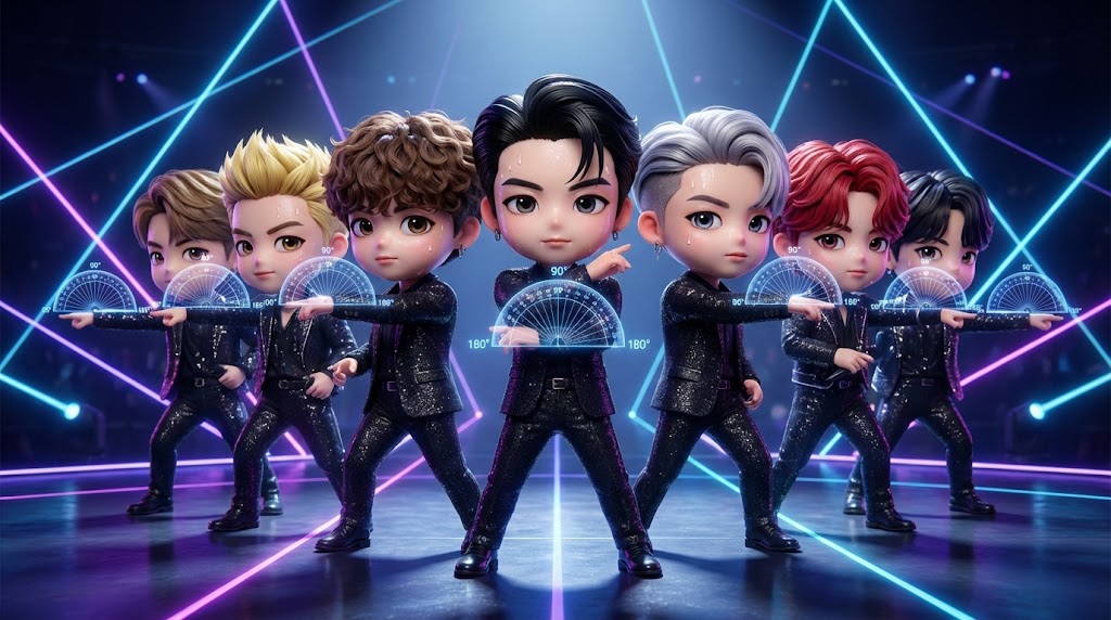 K-팝 칼군무 인간 각도기 완전정복: 아이돌이 춤추다 수학 문제를 푼다고?