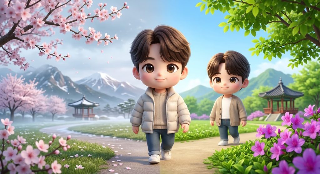 한국 봄 날씨: 3월의 꽃샘추위와 5월의 따뜻한 봄바람이 공존하는 시기 Korean spring weather changes significantly from cool early March to warm late May