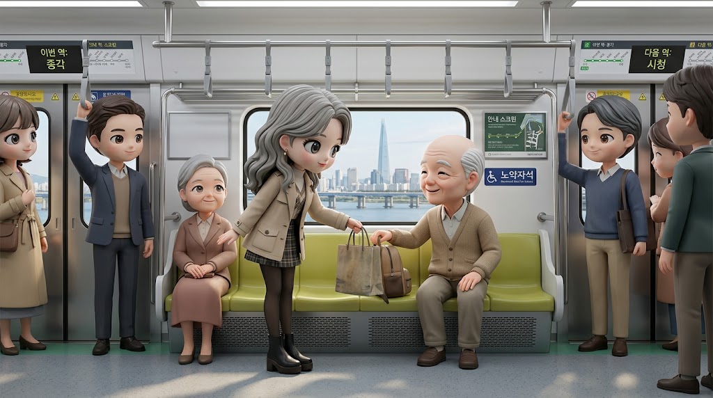 한국의 경로사상과 지하철 예절 (Korea's concept of respecting the elderly and subway etiquette)
