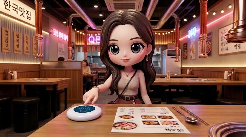 한국 식당의 테이블 호출 벨